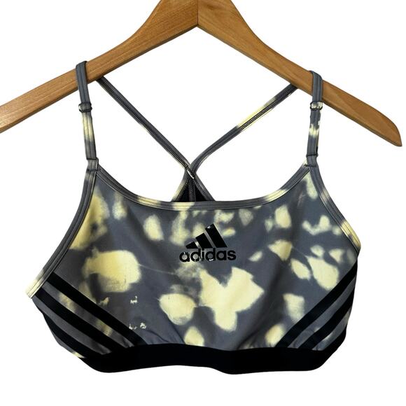 Adidas New Women's Aeroreact Light Support Hyperglam Printed Sports Bra Small - Picture 1 of 9